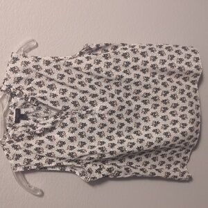 Talbots Floral Top with Silver Metallic Accents Dressy & Casual